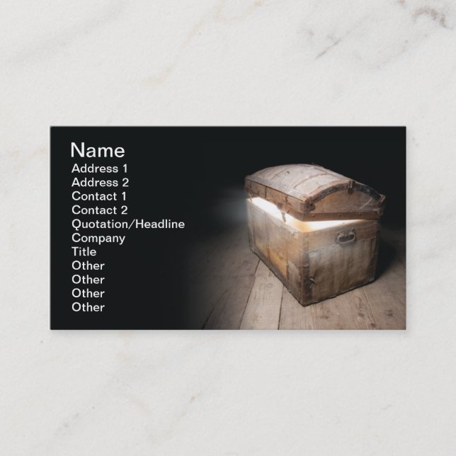 Treasure chest business card (Front)