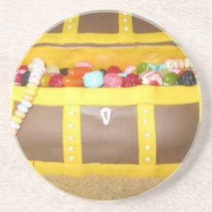 Treasure chest cake coaster