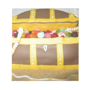 Treasure chest cake notepad