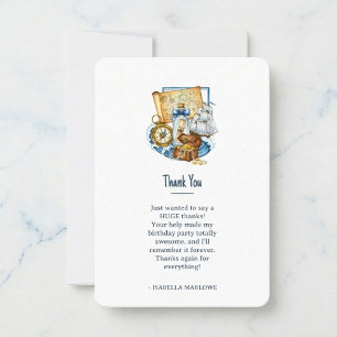 Treasure Chest Map Boat Birthday  Thank You Card