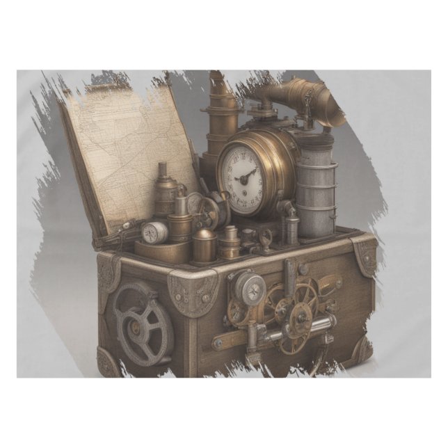 Treasure chest with gears tablecloth (Front (Horizontal))