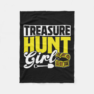 Treasure Hunt Girl Hunter Treasures Hunting Treasu Fleece Blanket