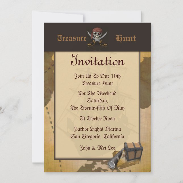 Treasure Hunt Invitation (Front)