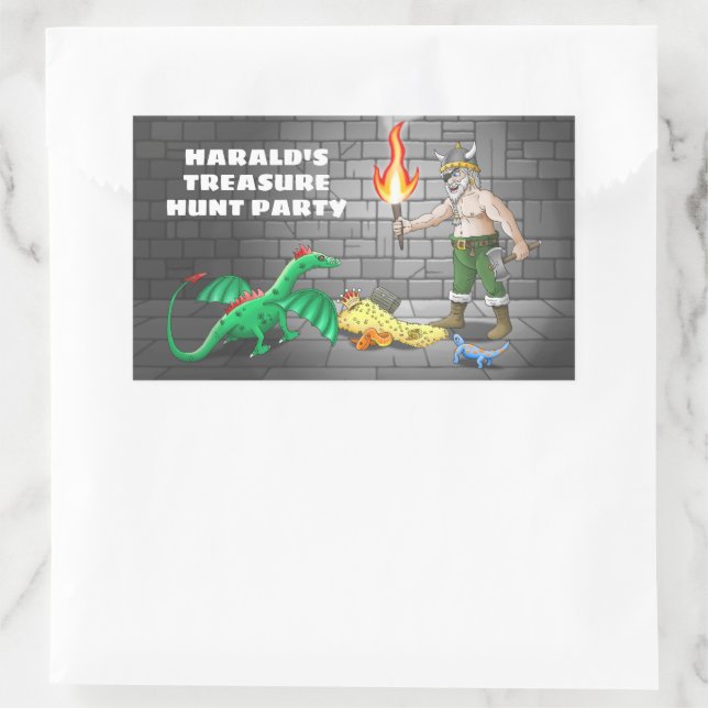 Treasure Hunt Party Birthday Rectangular Sticker (Bag)