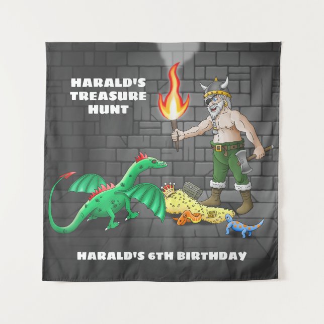 Treasure Hunt Party Birthday Tapestry (Front)