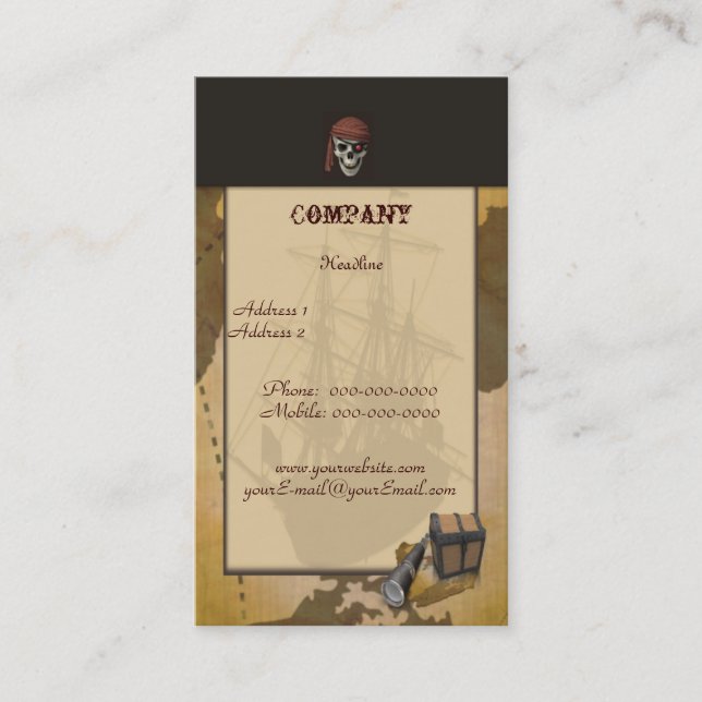 Treasure Hunt -Skull- Business Card (Front)