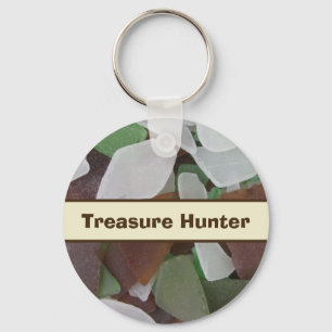 Treasure Hunter Beach Comber Sea Glass Photograph Key Ring
