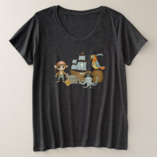 Treasure Hunter Pirate Birthday Plus Size T-Shirt