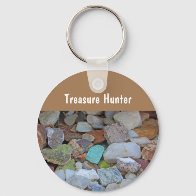 Treasure Hunter Rock Collection Stone Rockhound Key Ring (Front)