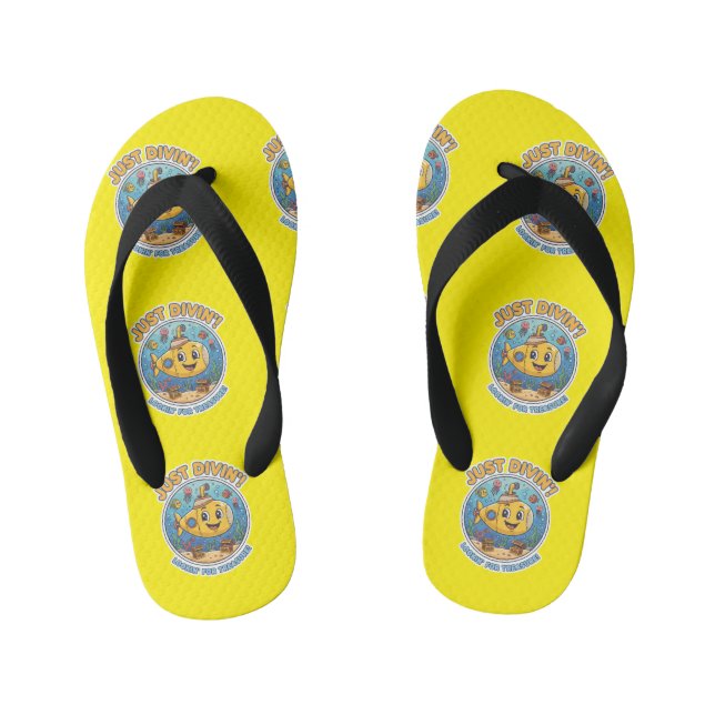 "Treasure Hunter" Submarine Adventure Kid's Jandals (Footbed)