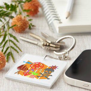 Treasure Hunting Collage Key Ring