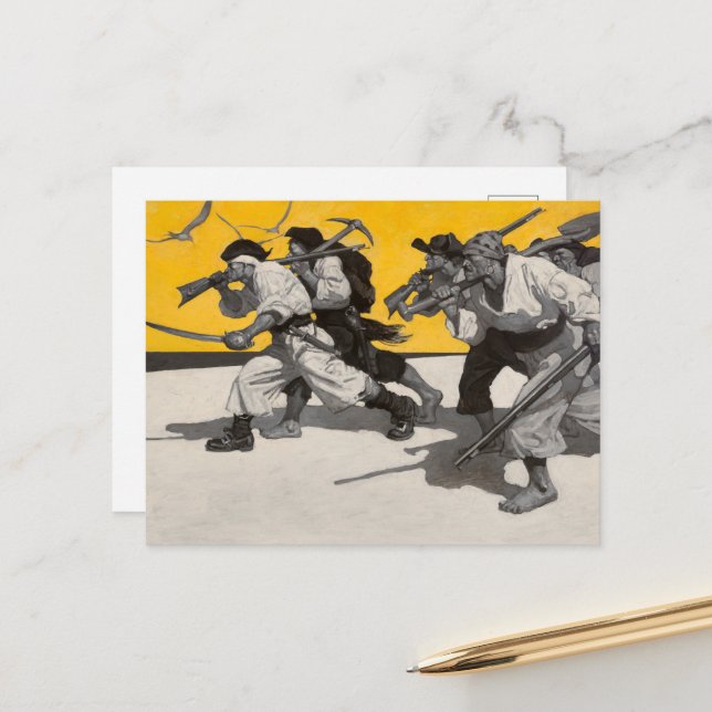 Treasure Island by Newell Convers Wyeth Postcard (Front/Back In Situ)