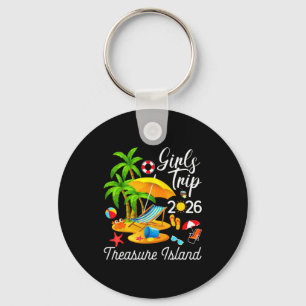 Treasure Island Florida Summer Tropical Design Key Ring