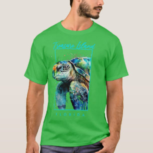 Treasure Island Florida Watercolor Sea Turtle Port T-Shirt