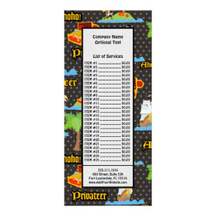 Treasure Island Palm Tropical Pirate Flag Raiding Rack Card