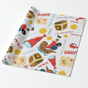 Treasure Island Party Pirate Wrapping Paper
