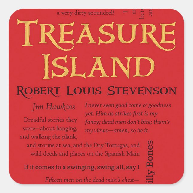 Treasure Island Quotes Square Sticker (Front)