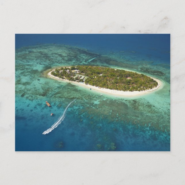 Treasure Island Resort and boat, Fiji Postcard (Front)