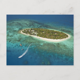 Treasure Island Resort and boat, Fiji Postcard