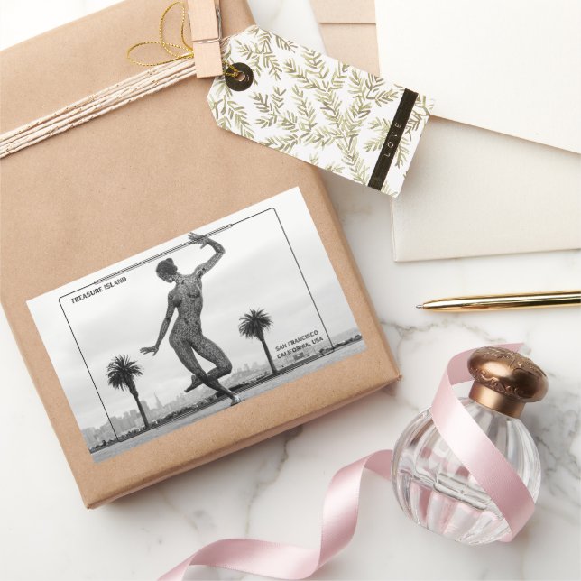 Treasure Island & The Dancing Women Rectangular Sticker (Gifting)