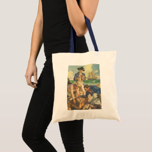 Treasure Island, Vintage Fairy Tale Pirates Tote Bag
