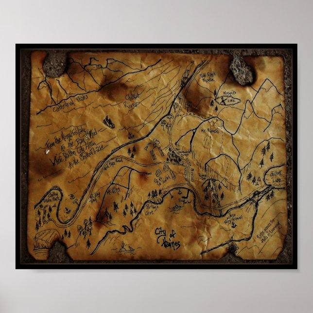 Treasure Map of Haines Alaska Poster (Front)