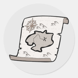 Treasure Map Round Sticker
