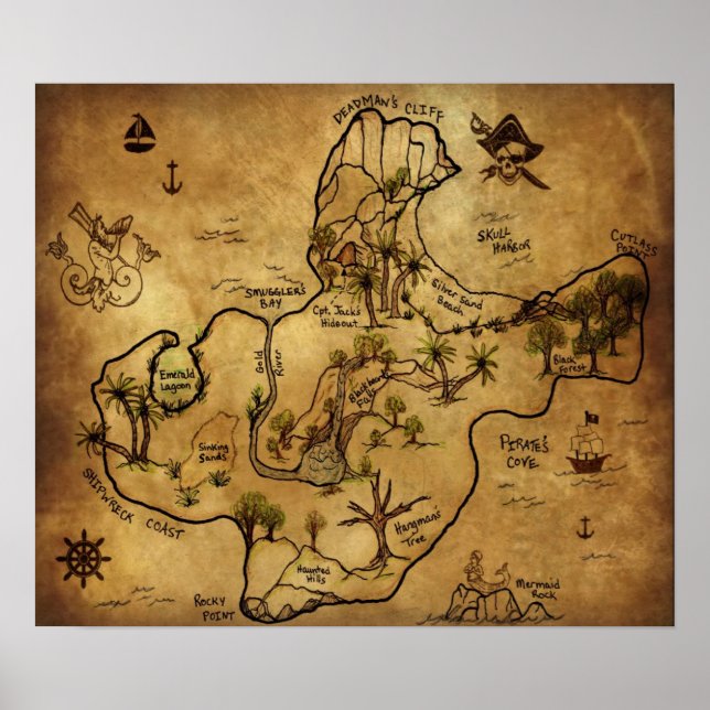 Treasure Map- The Isle of Lost Treasure Poster (Front)