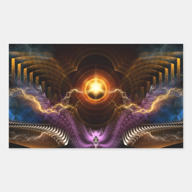 Treasure Of Night Fractal Art Rectangular Sticker (Front)