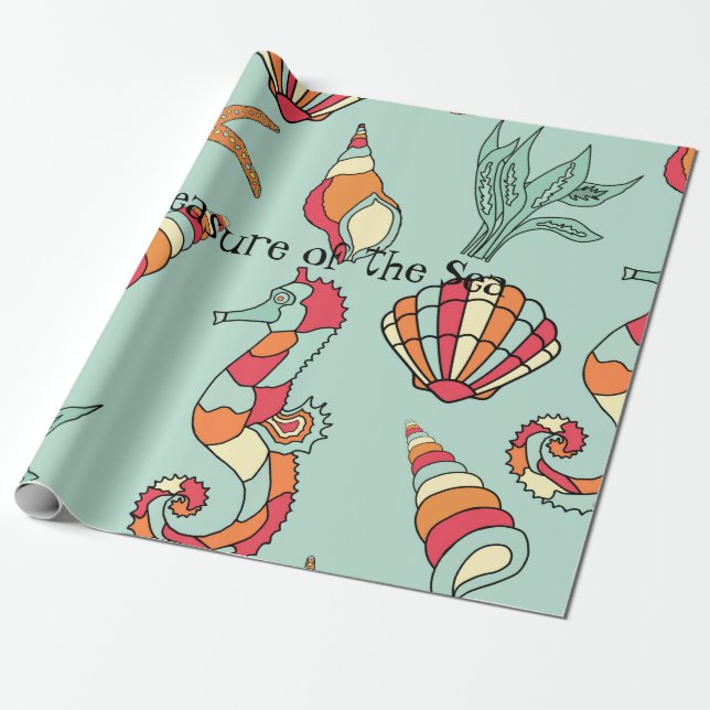 Treasure of the Sea Wrapping Paper (Unrolled)