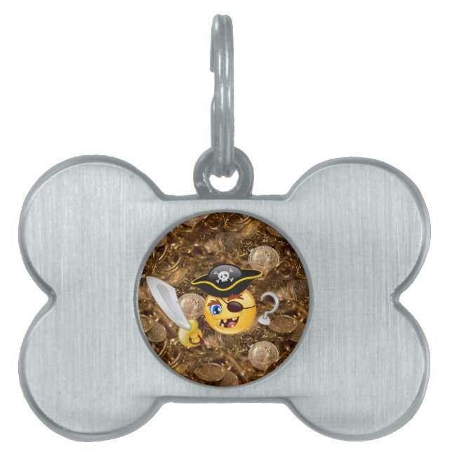 treasure pirate emoji pet name tag (Front)