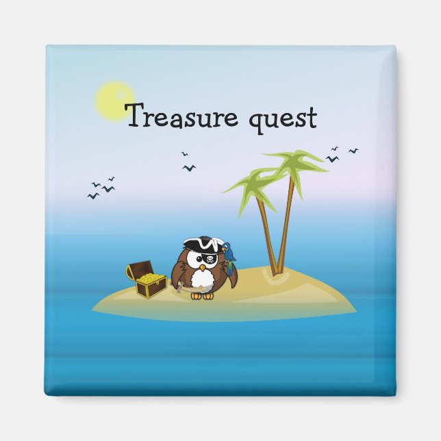 treasure quest owl magnet (Front)