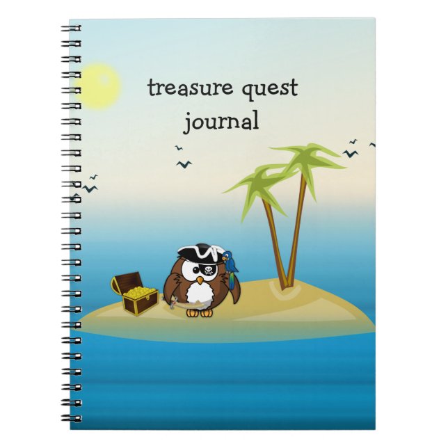 treasure quest owl spiral notebook (Front)