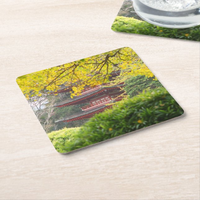 Treasure Tower Pagoda, San Francisco Square Paper Coaster (Angled)