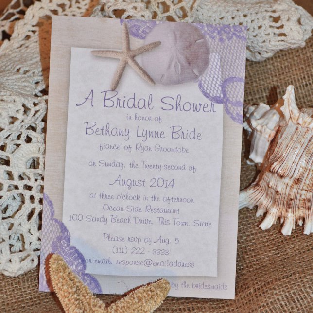 Treasured Beach Lavender Wedding Invitation (Creator Uploaded)