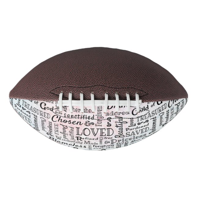 Treasured Christian Words of Affirmation Football (Front)