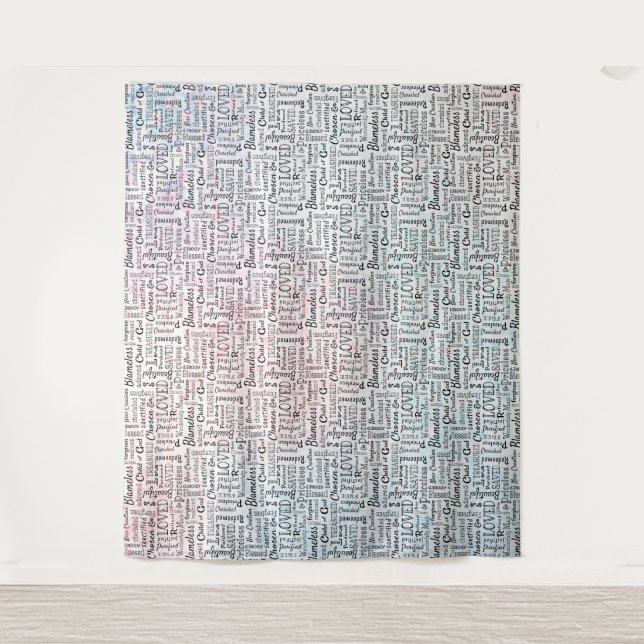 Treasured Christian Words of Affirmation Tapestry (Front)