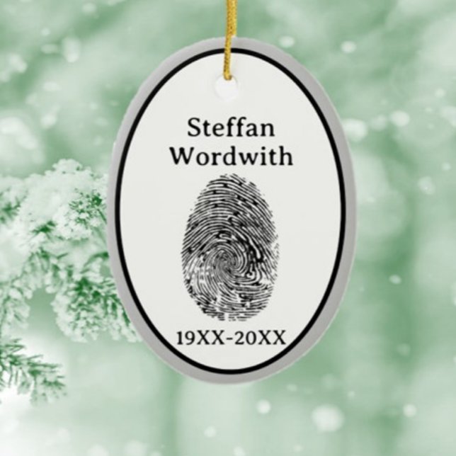 Treasured Fingerprint Memorial Ornament (Creator Uploaded)