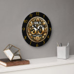 Treasured Gold 50th Anniversary  Large Clock<br><div class="desc">Celebrate a milestone with this exquisite gold 50th anniversary clock, a perfect gift to commemorate 50 years of love and commitment. Crafted with precision and elegance, this clock features a sleek gold finish that exudes sophistication and timeless beauty. The intricate details on the clock face add a touch of luxury,...</div>