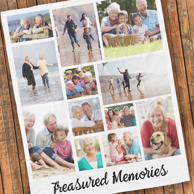 Treasured Memories 12 Photo Keepsake Fleece Blanket (Creator Uploaded)