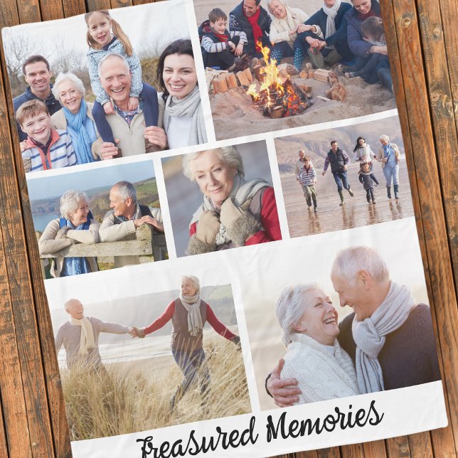 Treasured Memories 7 Photo Memorial Fleece Blanket (Creator Uploaded)