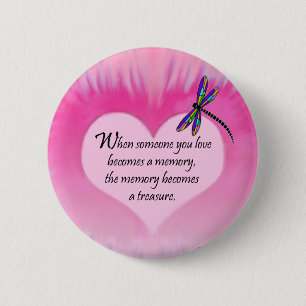 Treasured Memories Dragonfly 6 Cm Round Badge