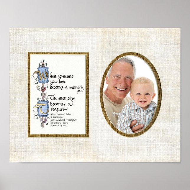 Treasured Memory Photograph Sympathy Personalised Poster (Front)