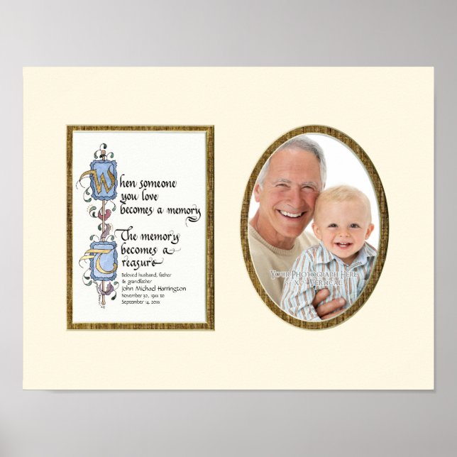 Treasured Memory Photograph Sympathy Personalised Poster (Front)
