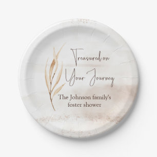 "Treasured on Your Journey" Foster Care Shower Paper Plate