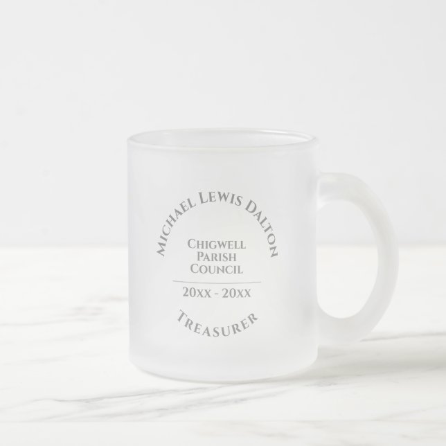 Treasurer Frosted Glass Coffee Mug (Right)