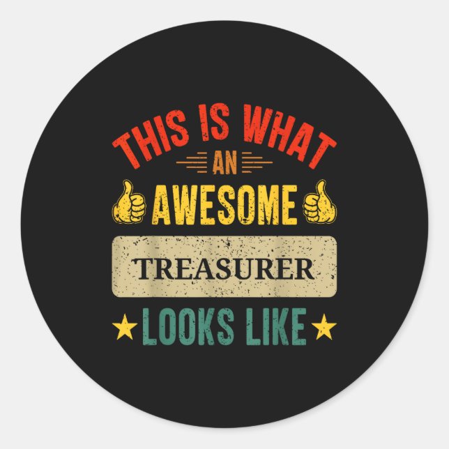 Treasurer Funny Treasurer Quote  Classic Round Sticker (Front)