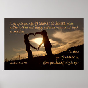 Treasures in Heaven Matthew 6:19-21 Bible Verse Poster
