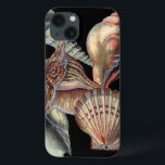 Treasures of the Sea iPhone 13 Case<br><div class="desc">This art print displays the finest things in nature within the ocean. Find all the different types of sea life in this image including a Conch Seashell,  Sand Dollars,  and Reefs buried deep in the sea. This art collection is a must have in your next Zazzle products.</div>