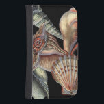 Treasures of the Sea Samsung S4 Wallet Case<br><div class="desc">This art print displays the finest things in nature within the ocean. Find all the different types of sea life in this image including a Conch Seashell,  Sand Dollars,  and Reefs buried deep in the sea. This art collection is a must have in your next Zazzle products.</div>